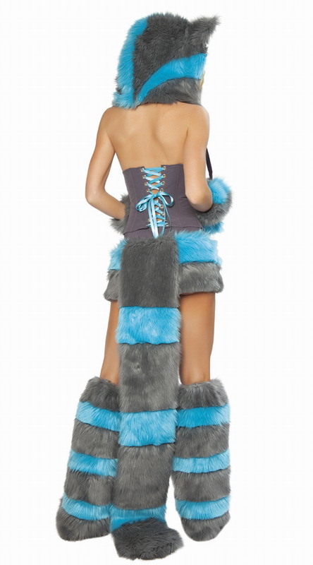 Blue and Gray Cat Corset Costume